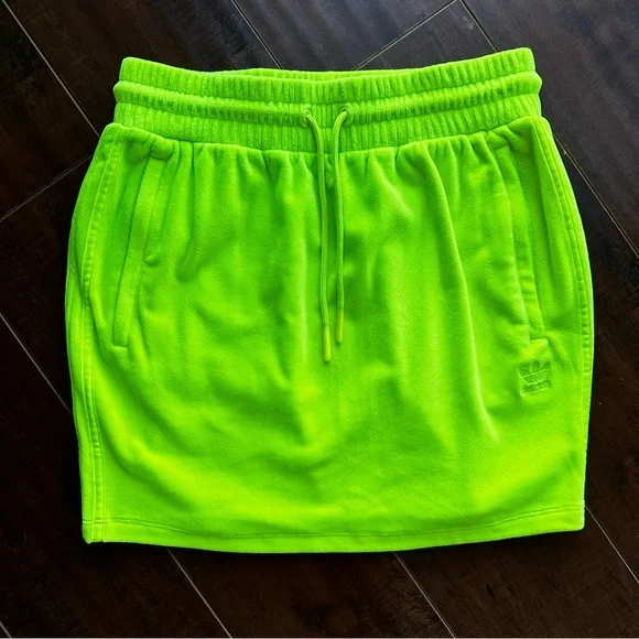 ADIDAS ORIGINALS x JEREMY SCOTT Neon Velour Track Skirt Sz MED - Picture 1 of 8